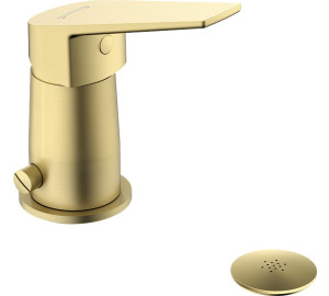 MONOMANDO DE BIDE CON TRANSMISIÓN BRUSHED PVD GOLD KLOE